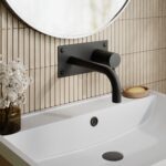 Hudson Reed Tec Matt Black Single Lever Wall Basin/Bath Filler