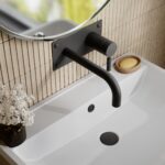Hudson Reed Tec Matt Black Single Lever Wall Basin/Bath Filler
