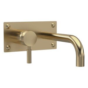 Hudson Reed Tec Brushed Brass Single Lever Wall Basin/Bath Filler