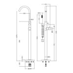 Hudson Reed Tec Chrome Freestanding Bath Shower Mixer