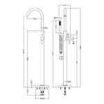 Hudson Reed Tec Matt Black Floorstanding Bath Shower Mixer