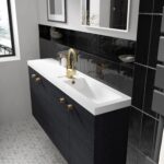 Hudson Reed Tec Brushed Brass Single Lever Basin Mixer with Push Button Waste