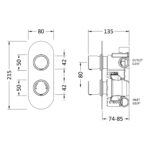Hudson Reed Reign Chrome Concealed Twin Control 3-Way Shower Valve Round