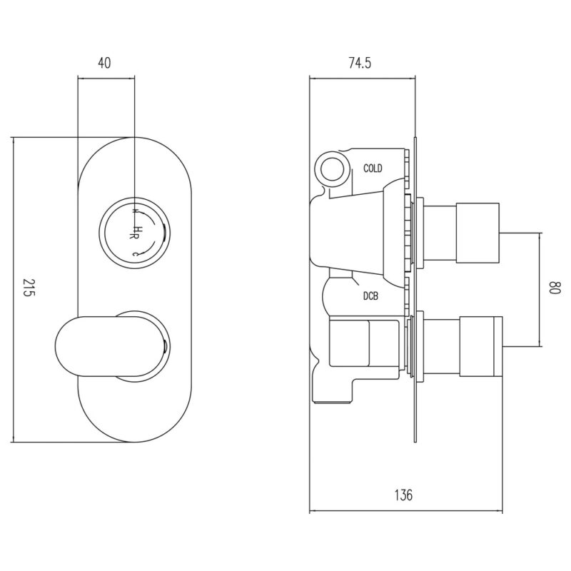 Hudson Reed Reign Twin Themostatic Shower Valve