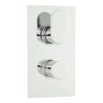 Hudson Reed Reign Chrome Concealed Twin Control 3-Way Shower Valve Rectangular