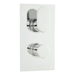 Hudson Reed Reign Chrome Concealed Twin Control 3-Way Shower Valve Rectangular