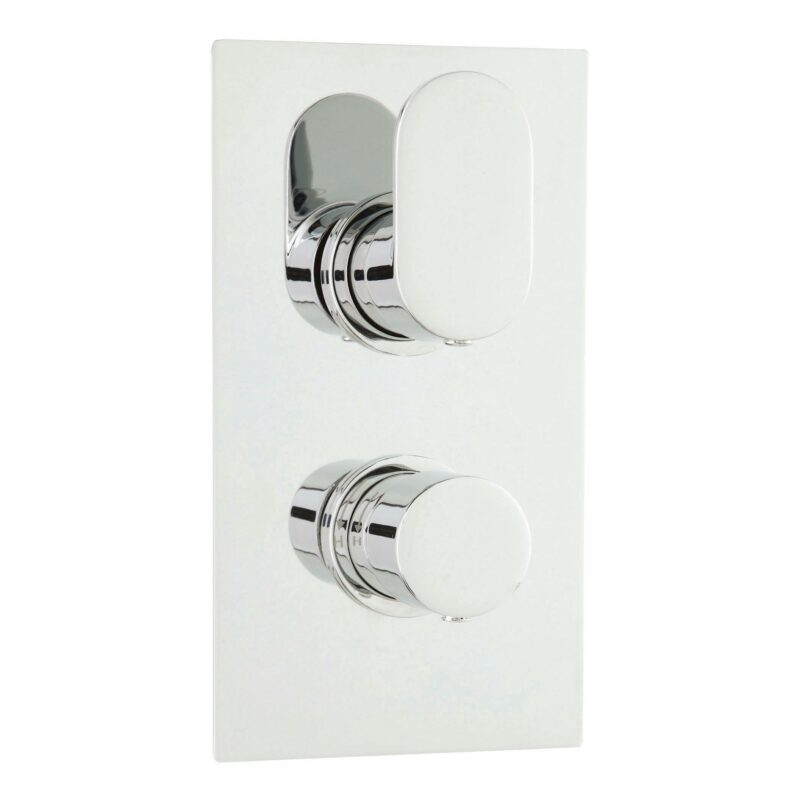 Hudson Reed Reign Chrome Concealed Twin Control 3-Way Shower Valve Rectangular Hudson Reed Reign Chrome Concealed Twin Control 3-Way Shower Valve Rectangular