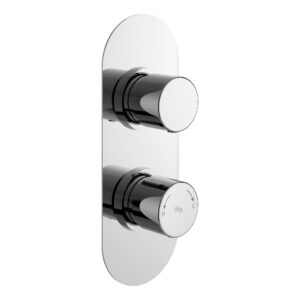 Hudson Reed Round Chrome Concealed Thermostatic Twin 3-Way Shower Valve