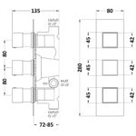 Hudson Reed Square Triple Shower Valve