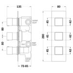 Hudson Reed Square Triple Shower Valve with Diverter