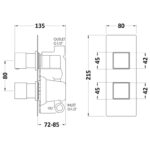 Hudson Reed Square Twin Shower Valve