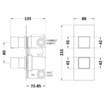 Hudson Reed Square Twin Shower Valve with Diverter