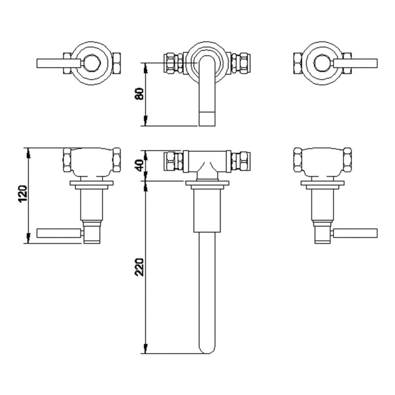 Hudson Reed Tec Lever Wall Mounted Basin Mixer