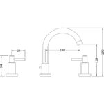 Hudson Reed Tec Lever 3 Tap Hole Basin Mixer