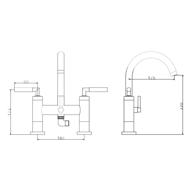 Hudson Reed Tec Lever Bath Shower Mixer
