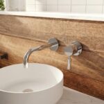 Hudson Reed Tec Lever Chrome 2 Hole Wall Basin Mixer