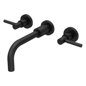 Hudson Reed Tec Lever Matt Black Wall Basin Mixer