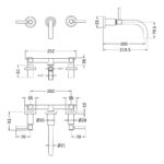 Hudson Reed Tec Lever Matt Black Wall Basin Mixer