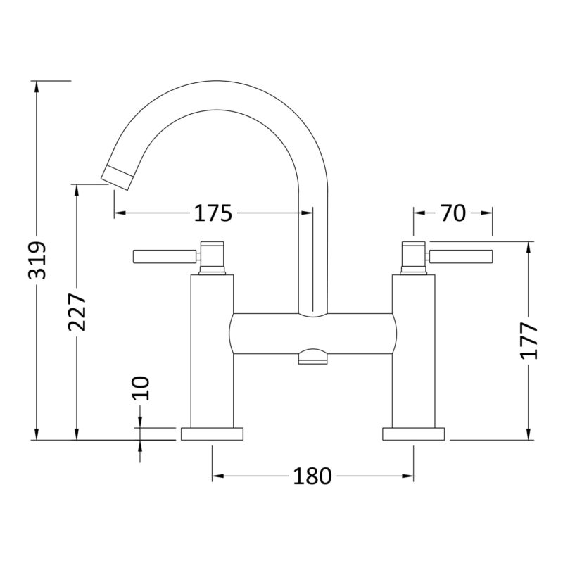 Hudson Reed Tec Lever Matt Black Bath Filler