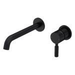 Hudson Reed Tec Lever Matt Black  2 Hole Wall Basin Mixer