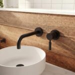 Hudson Reed Tec Lever Matt Black  2 Hole Wall Basin Mixer