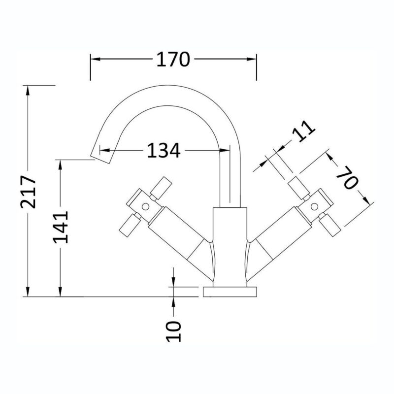 Hudson Reed Tec Crosshead Mono Basin Mixer Tap