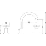 Hudson Reed Tec Crosshead 3 Tap Hole Basin Mixer