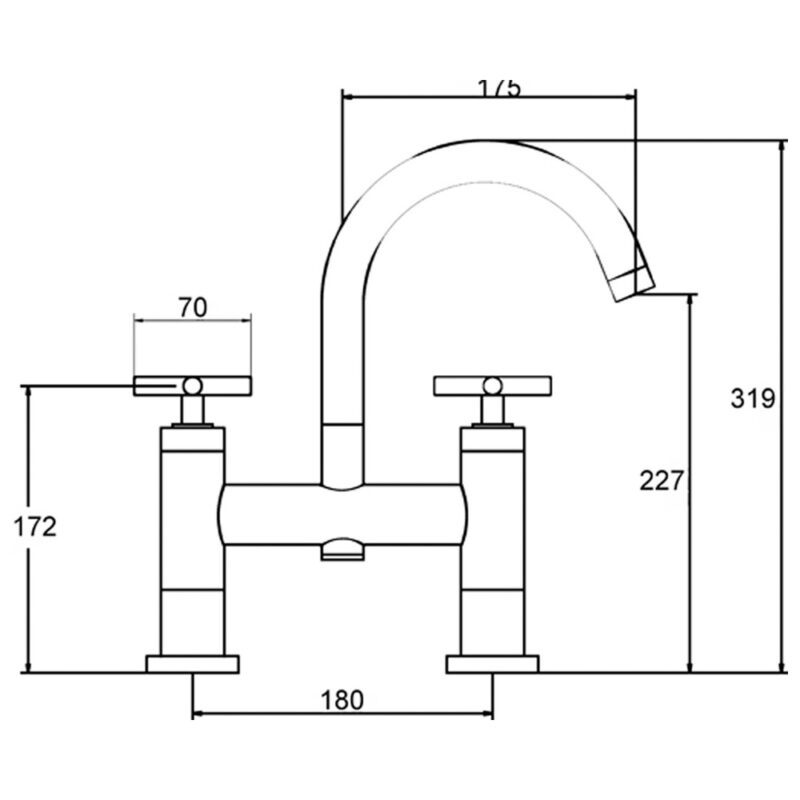 Hudson Reed Tec Crosshead Bath Filler