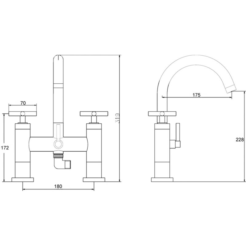 Hudson Reed Tec Crosshead Bath Shower Mixer