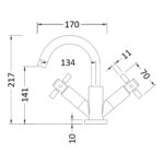 Hudson Reed Tec Matt Black Crosshead Mono Basin Mixer with Waste