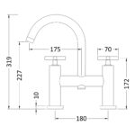 Hudson Reed Tec Crosshead Brushed Brass Bath Filler