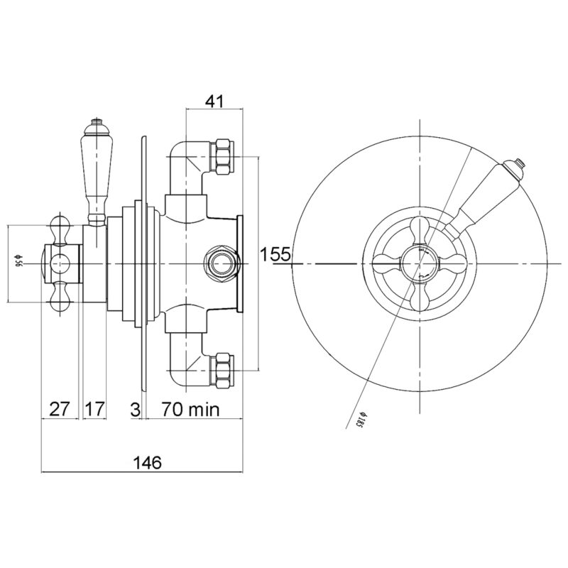 Hudson Reed White Topaz Concealed Dual Shower Valve