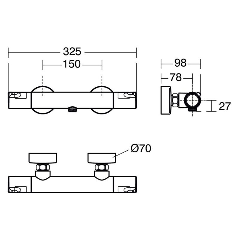 Ideal Standard Ceratherm T50 Thermostatic Shower Valve