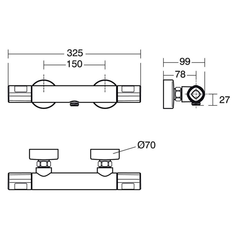 Ideal Standard Ceratherm T100 Exposed Thermostatic Shower Valve