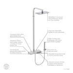 Ideal Standard Ceratherm S200 Exposed Thermostatic Shelf Shower System Square