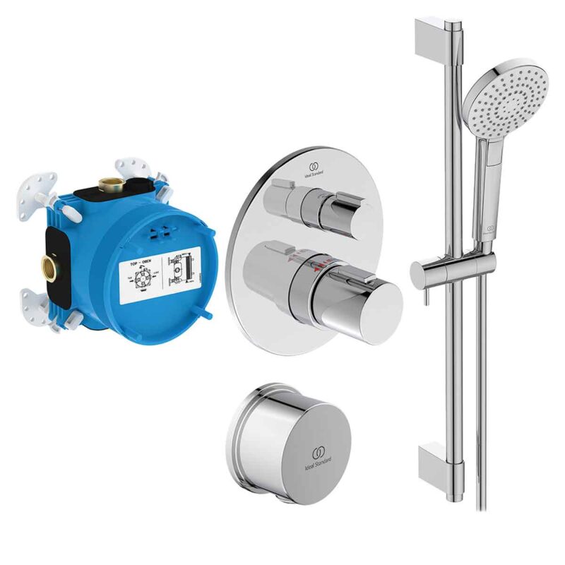 Ideal Standard Ceratherm T100 Built-In Shower Pack with Evo Kit