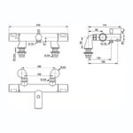 Ideal Standard Ceratherm T25N Exposed Thermostatic Bath Shower Mixer A8476