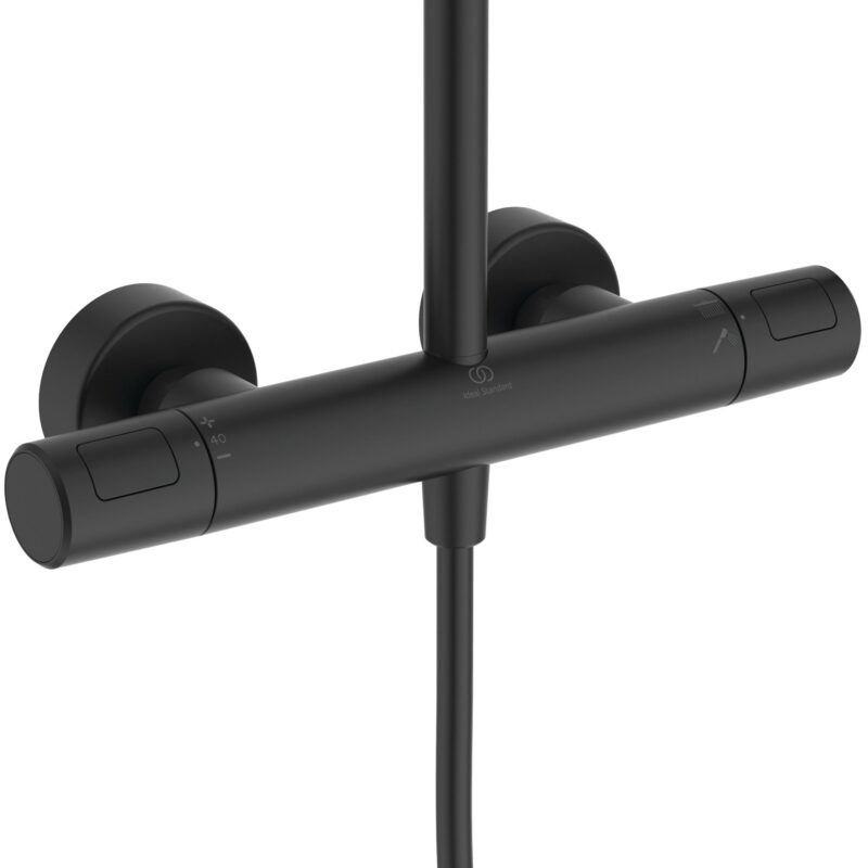 Ideal Standard Ceratherm T25M Eco Shower System 250mm Round Black