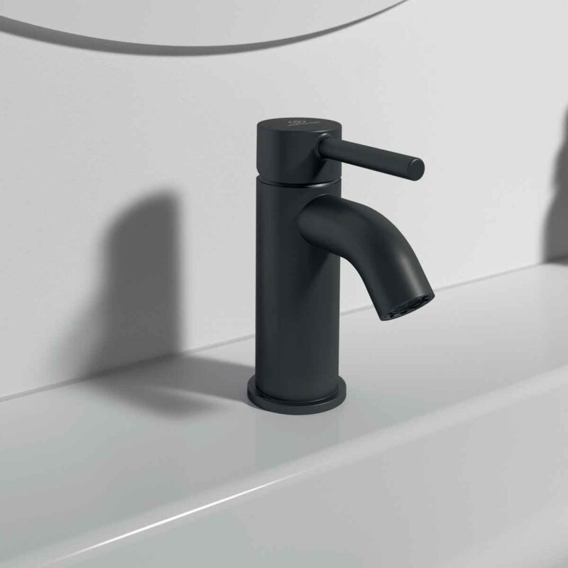Ideal Standard Ceraline Mini Smooth Body Basin Mixer Tap Silk Black