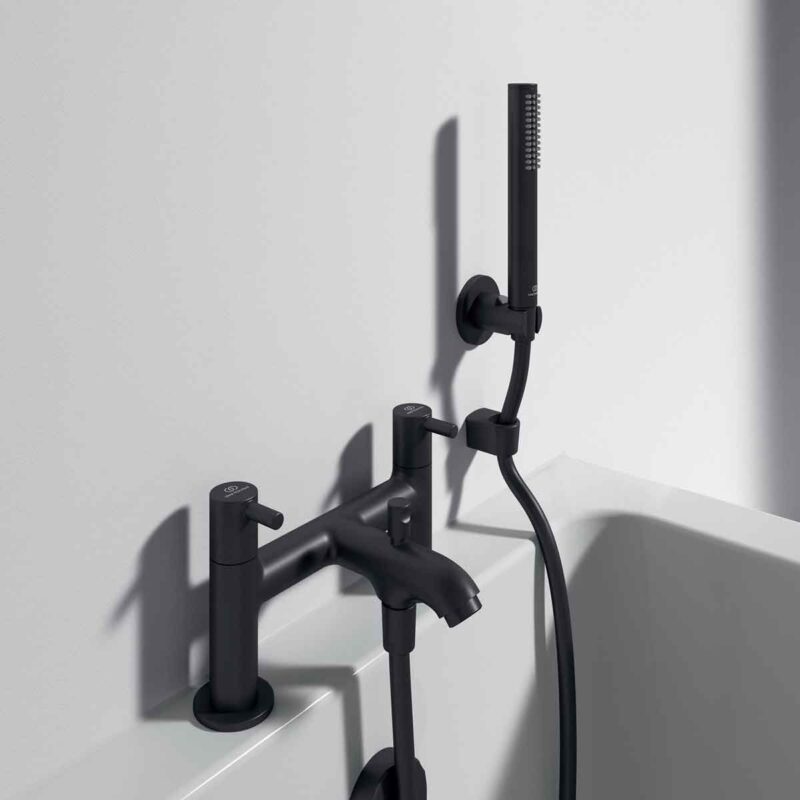 Ideal Standard Ceraline Dual Control Bath Shower Mixer Tap Silk Black