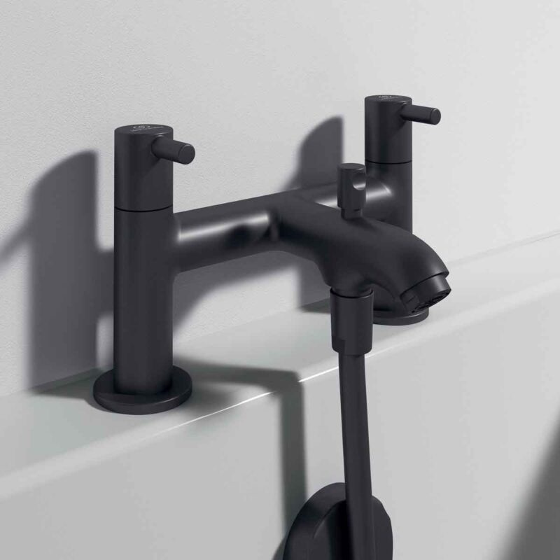 Ideal Standard Ceraline Dual Control Bath Shower Mixer Tap Silk Black