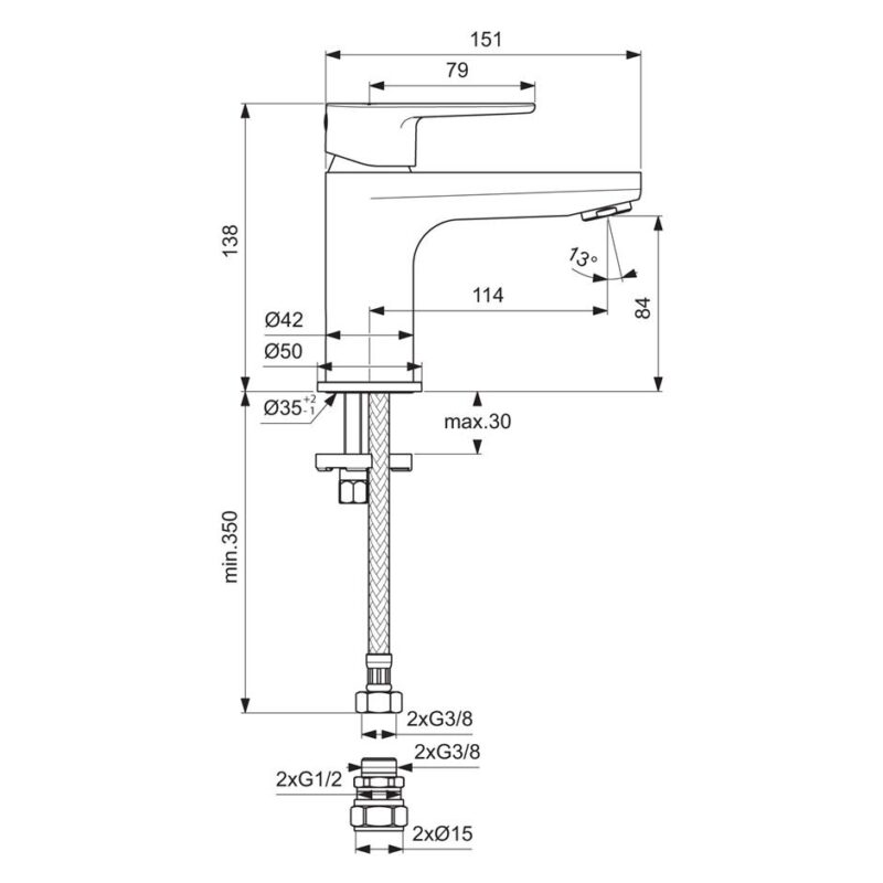 Ideal Standard Cerafine O Single Lever Mini Basin Mixer Tap