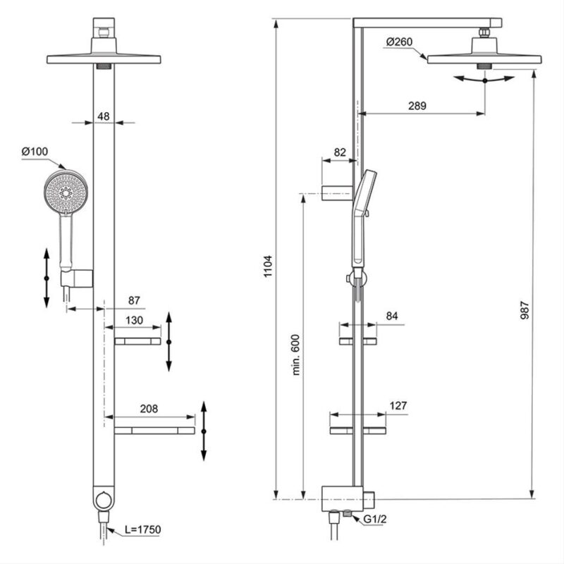 Ideal Standard Ceraflow Alu+ Shower Diverter System Silver