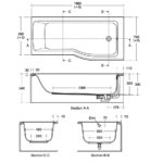 Ideal Standard Connect Air 170x80cm Idealform Shower Bath, No Taphole, Right