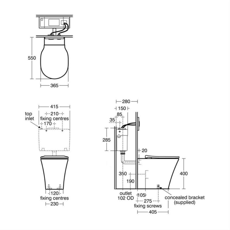 Ideal Standard Connect Air Back To Wall Toilet Bowl with Aquablade Technology