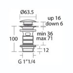 Ideal Standard 1 1/4" Slotted Basin Clicker Waste E1482