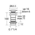 Ideal Standard 1 1/4" Unslotted Basin Clicker Waste E1483