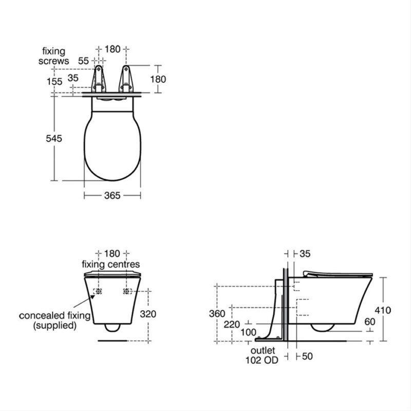 Ideal Standard Connect Air Wall Hung Toilet Bowl with Aquablade Technology