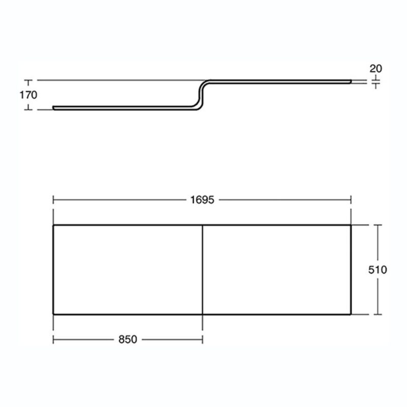 Ideal Standard Tempo Cube Shower Bath Front Panel E2596