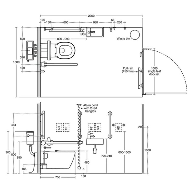 Ideal Standard Concept Freedom Wall Hung Doc M Pack with Black Rails Right Hand